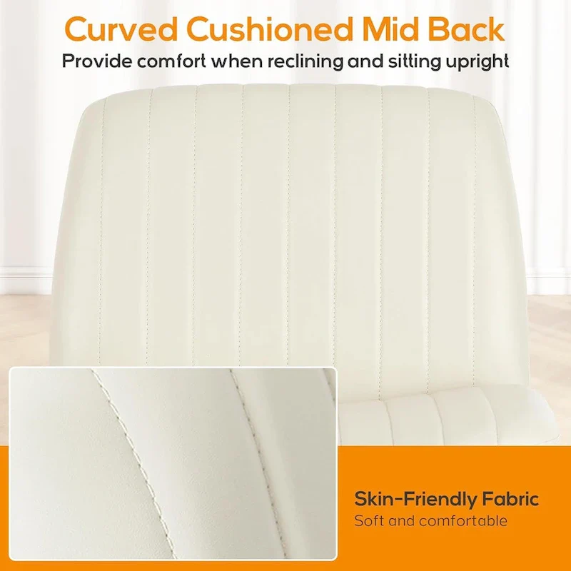 Office Desk Chair - Armless - Swivel with Wheels