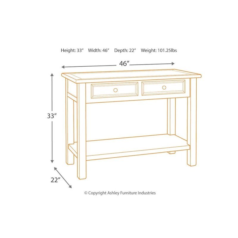 Signature Design by Ashley Bolanburg Farmhouse Sofa Table