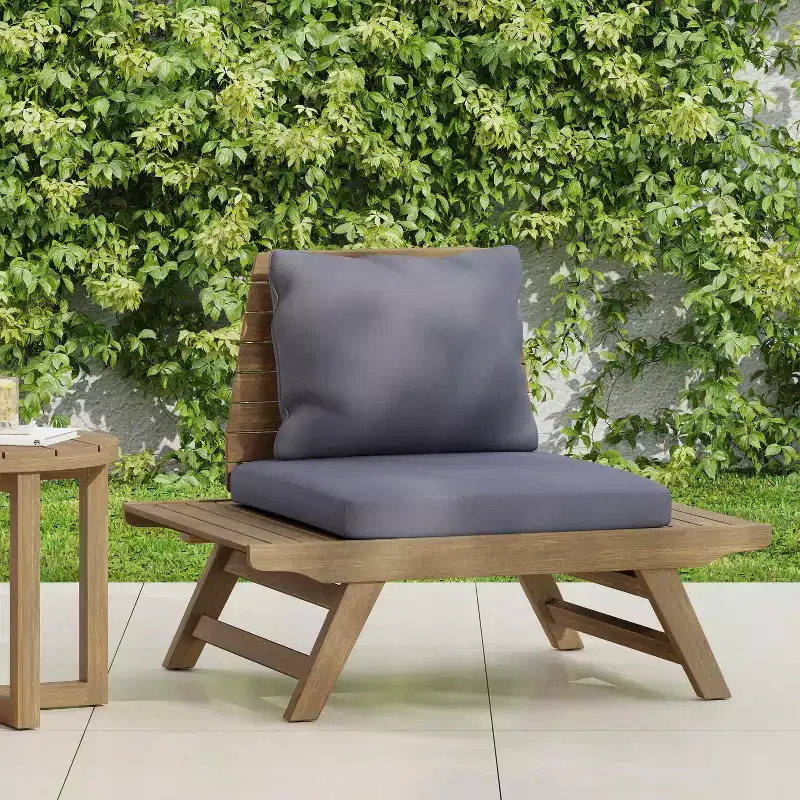 TUYOHW Boho Style Patio Armless Club Chair,A-Shaped Poolside Chairs for Garden,Porch & Backyard,Upholstered Accent Chair,Rustic Patio Furniture