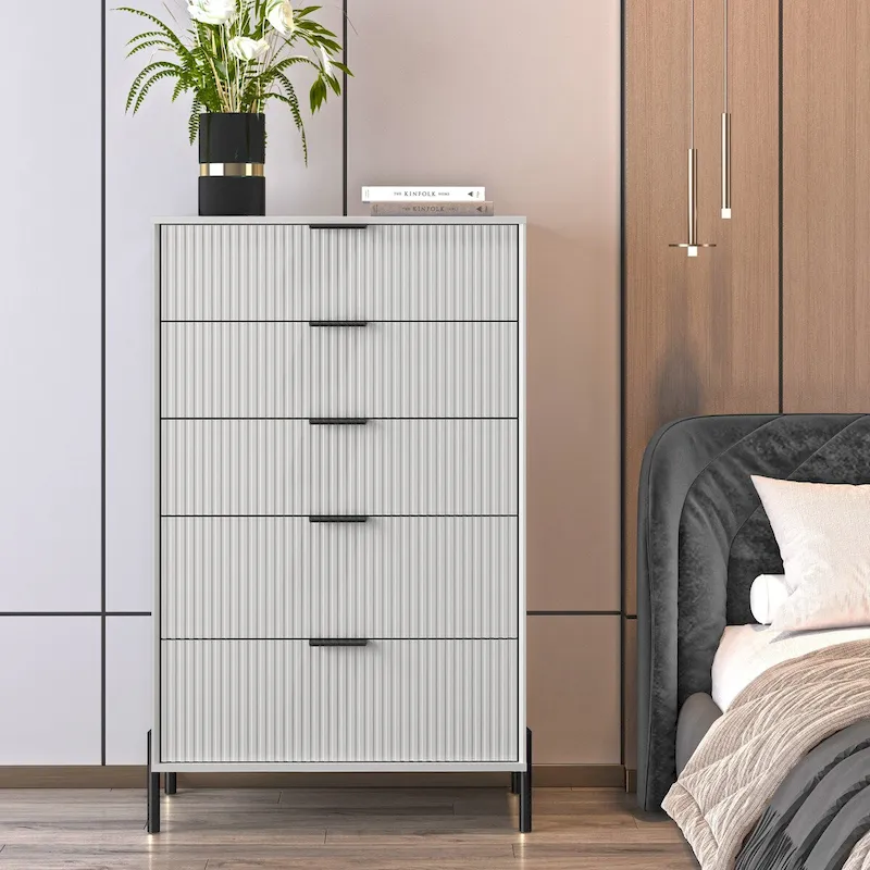 Modern 30 5-Drawer Chest with Metal Handles
