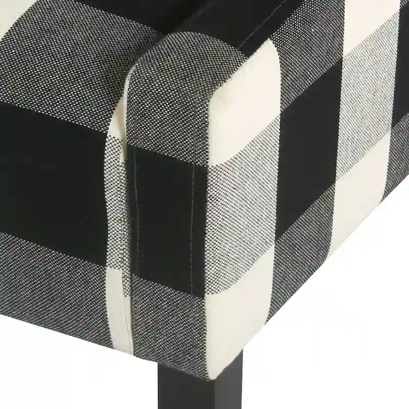HomePop Modern Swoop Accent Chair - Black Plaid