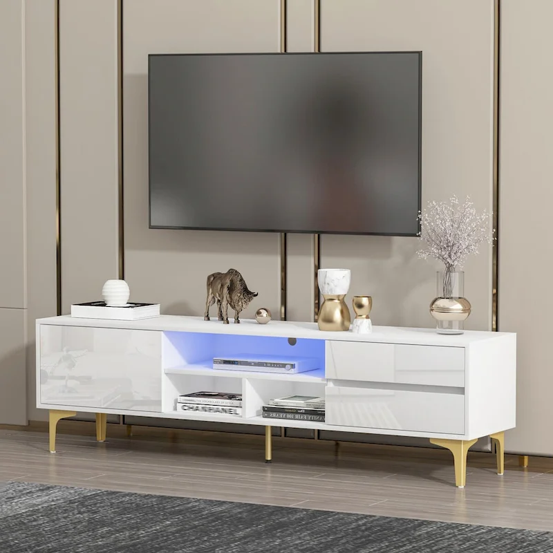 TV Cabinet,entertainment center with LED remote control lights