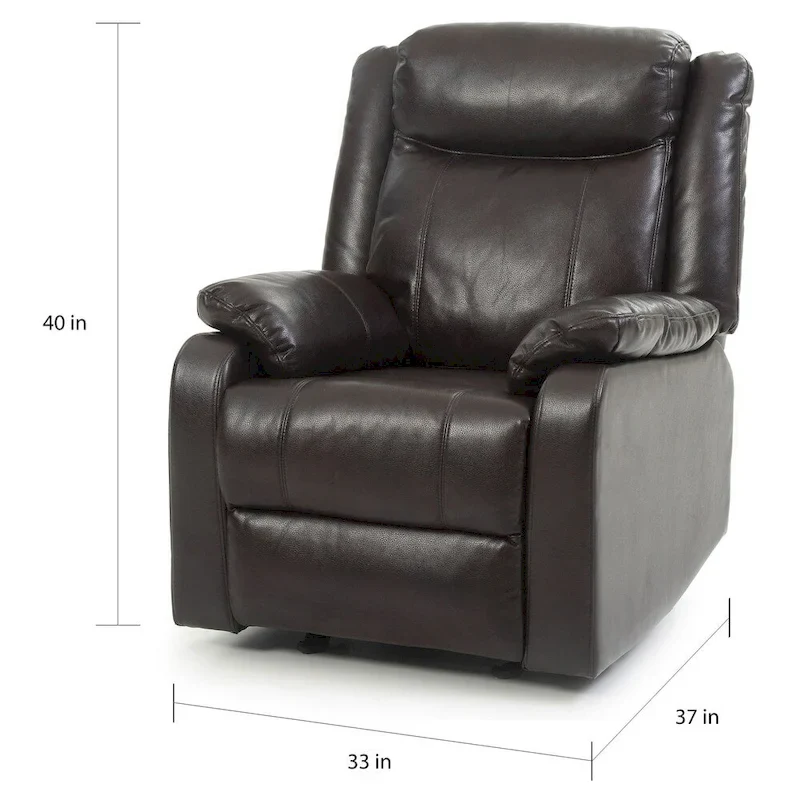 Faux Leather Rocking Recliner, Single Seat