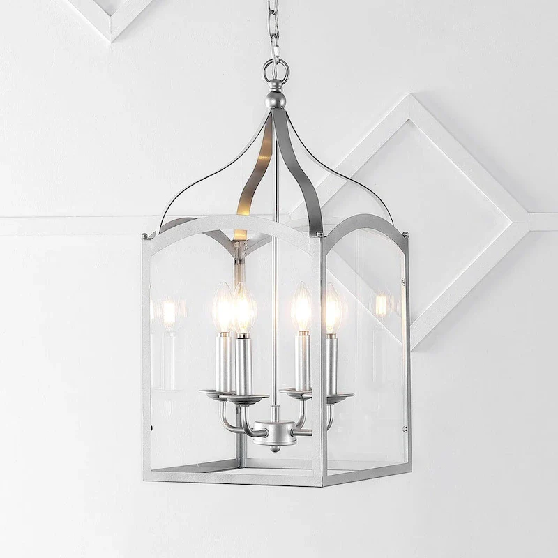 Ruth 11  4-light Lantern Metal/Glass LED Pendant by JONATHAN Y