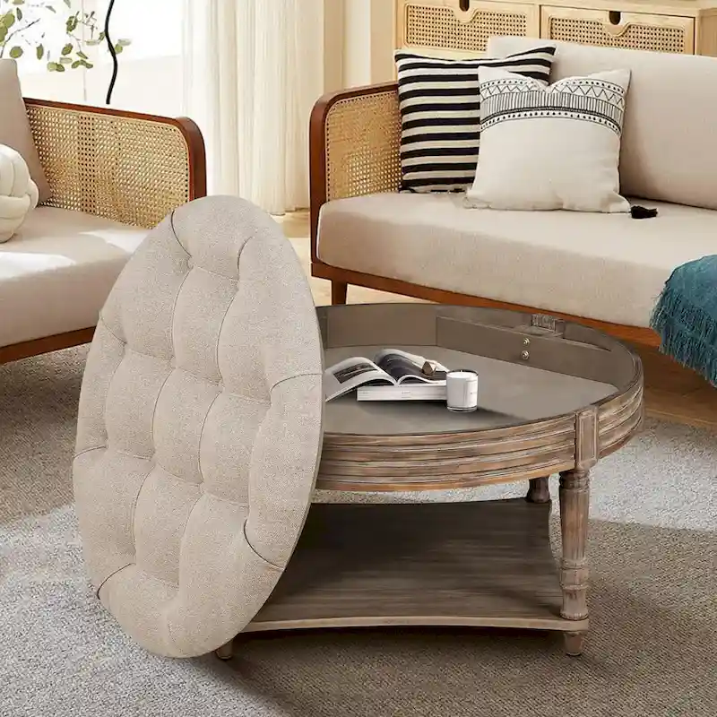 Large Round Ottoman Coffee Table
