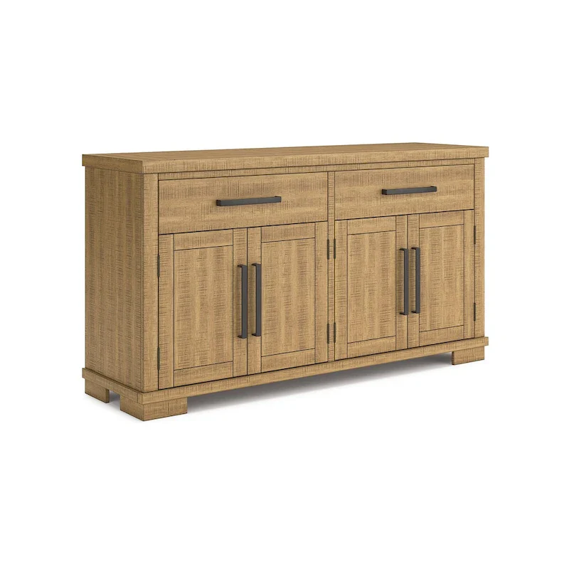 Rustic Brown Dining Server with 4-Door Cabinet & 2 Drawers — 65.88