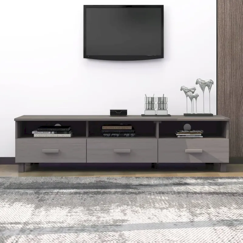 vidaXL TV Stand TV Console Sideboard TV Unit Cupboard HAMAR Solid Wood Pine - 62.2x15.7x15.7