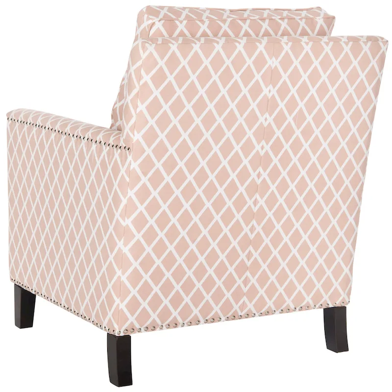 Kylee Peach Pink/ White Polyester Fabric Club Chair - 28.5  x 31.9  x 38.2  - 29Wx32Dx38H