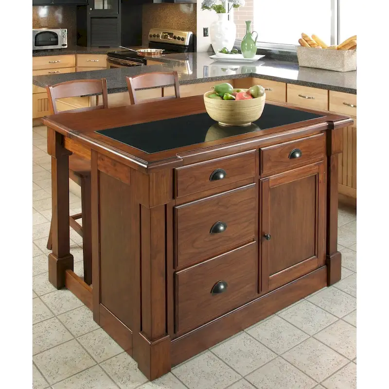 Homestyles Aspen Rustic Cherry Kitchen Island