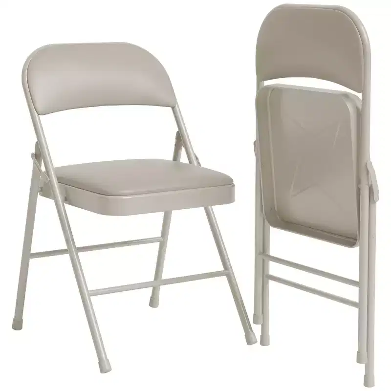 Whizmax 2 Pack Folding Chairs with Padded Cushion and Back, Metal Chairs with Comfortable Cushion for Home and Office, for Indoor and Outdoor Events