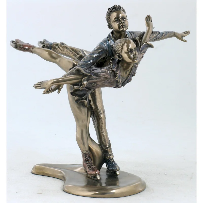 Veronese Design 7.5 L Ice Dancers - Pair Camel Spin Cold Cast Bronze