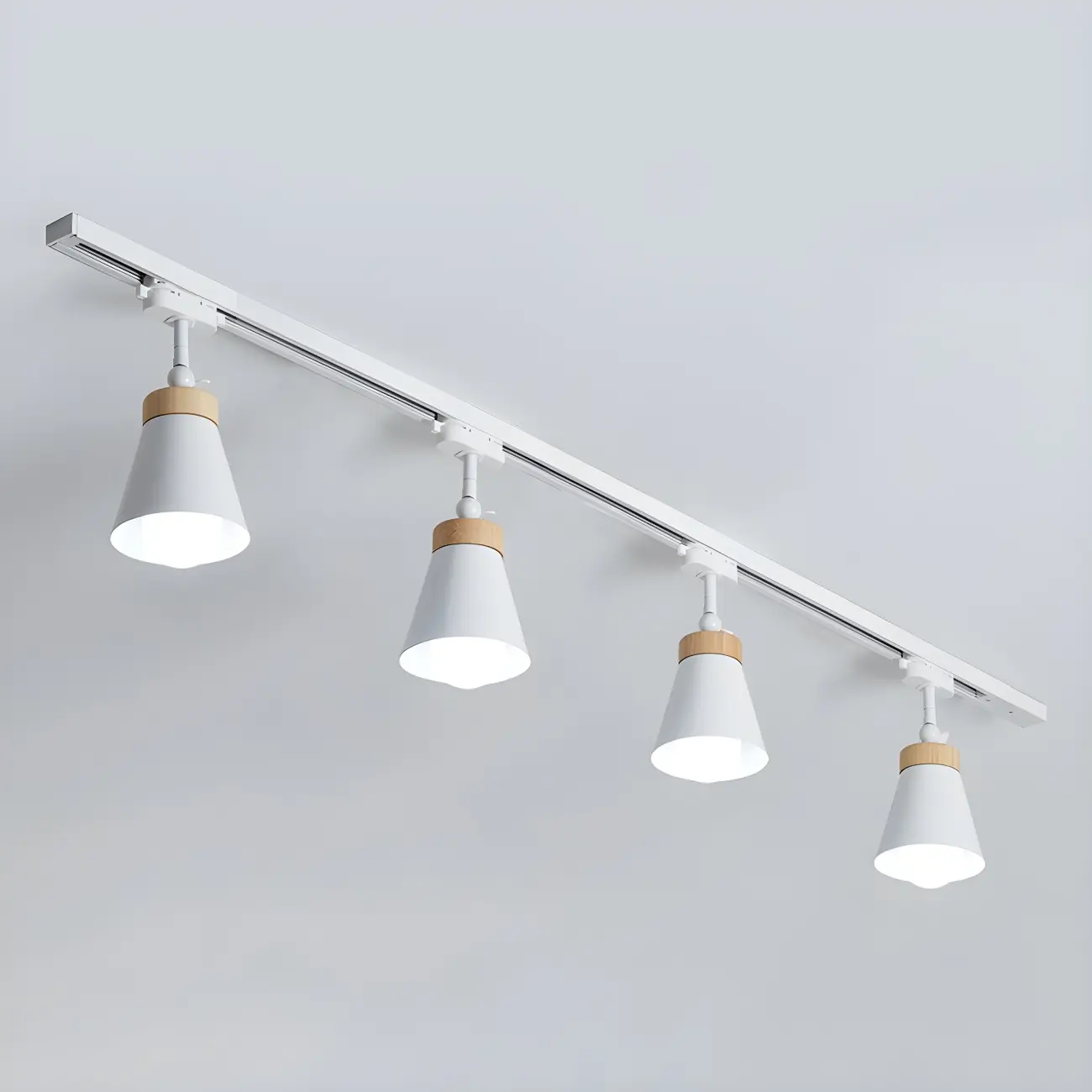 Modern Metal Cone Shape Semi Flush Mount Slidable Track Light