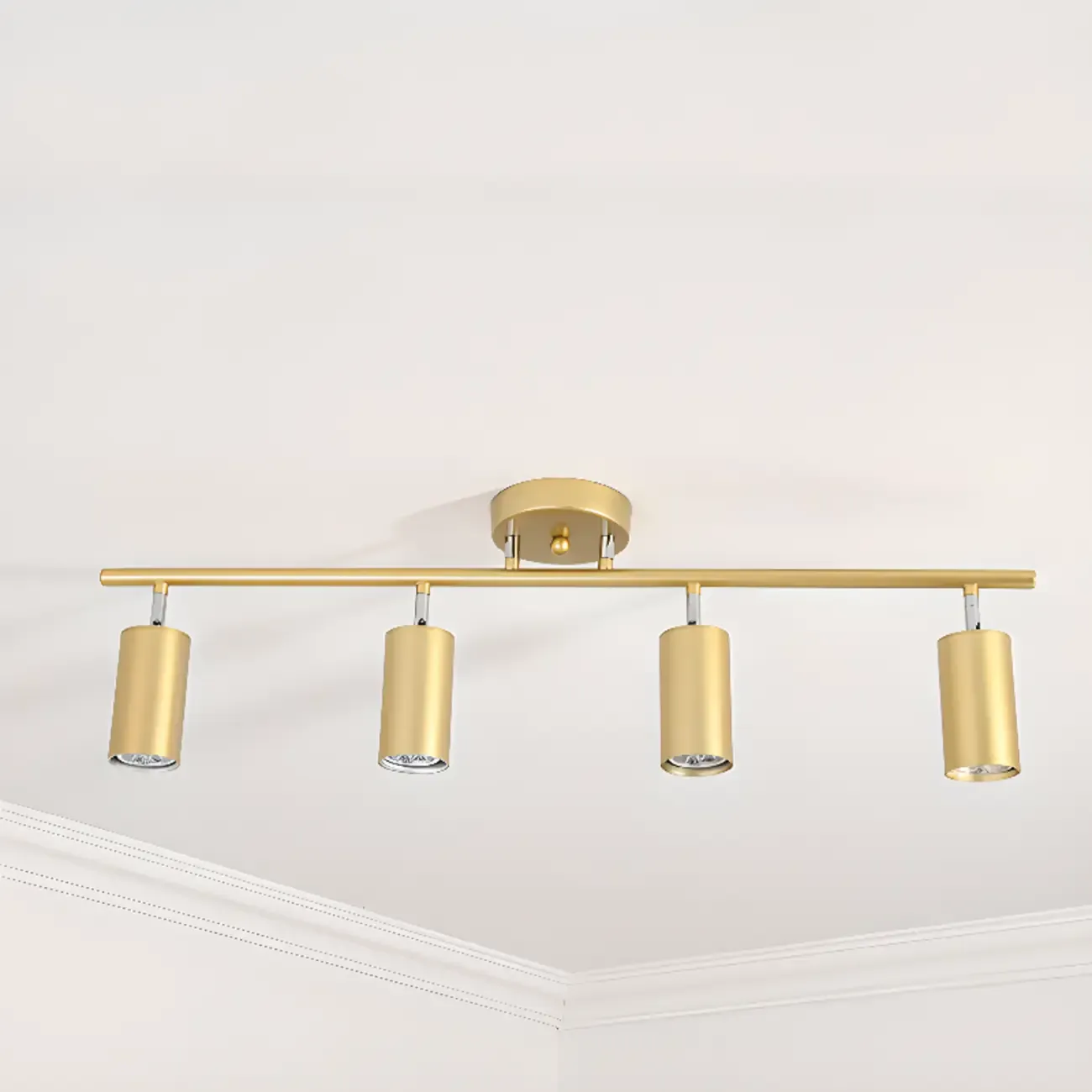 Modern Cylinder Semi-Flush Mount Metal Track Light