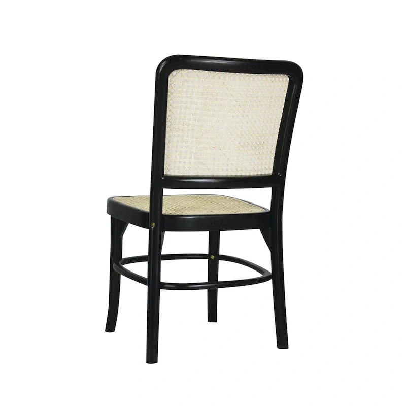 Mid-Century Wood Rattan Dining Chair - Natural