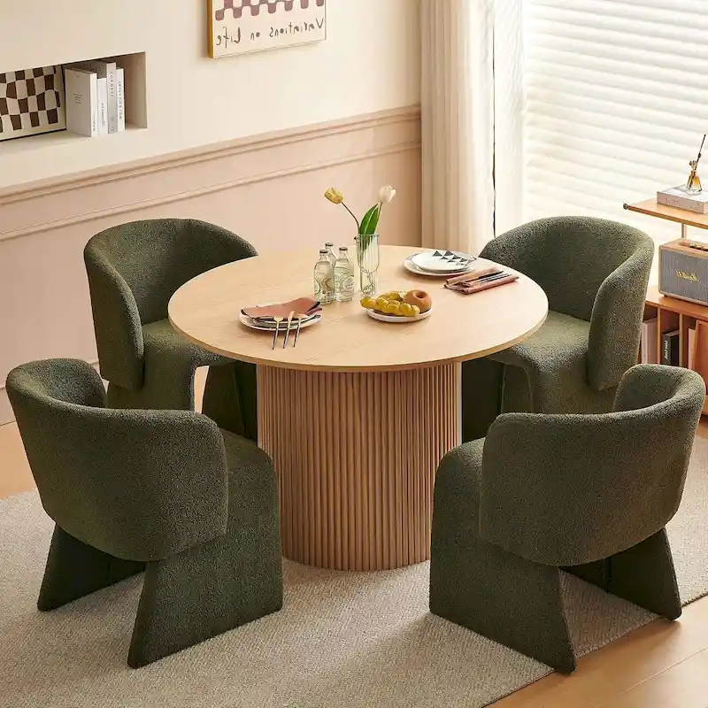 Barrel Dining Sofa Chairs Upholstered-Fully Wrapped