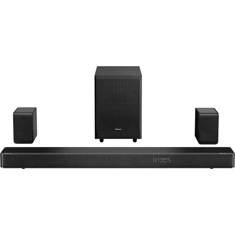 Refurbished: Hisense 5.1.2 Dolby ATMOS Soundbar with Wireless Rear Satellite Speakers & Wireless Subwoofer Black AX5125H - Manufacturer Refurbished