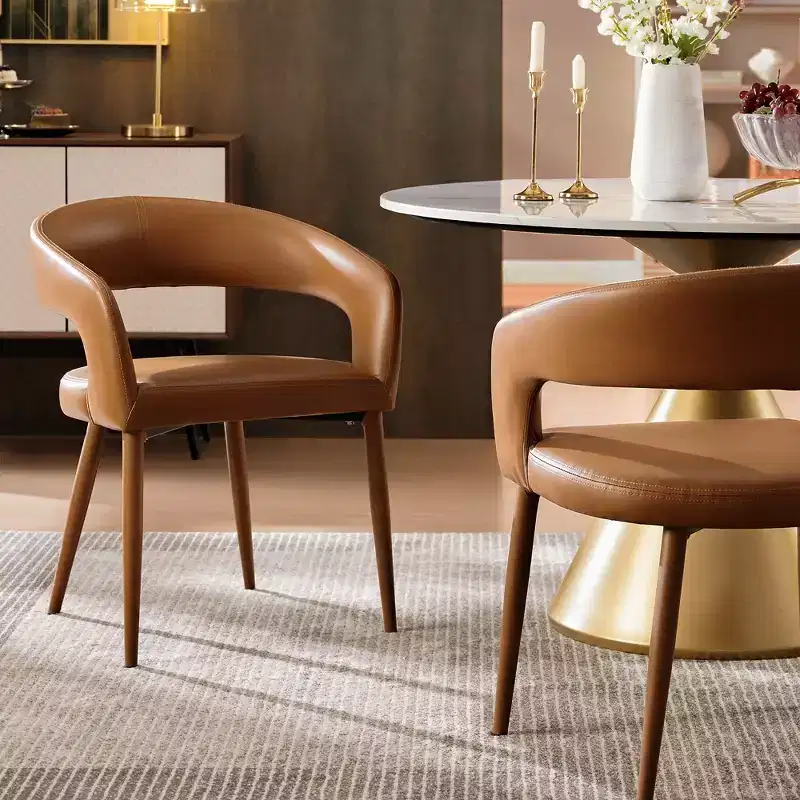 Set of 2 Dining Chair with Metal Legs for Dining Room, Living Room, or Home Office -Morden Fort