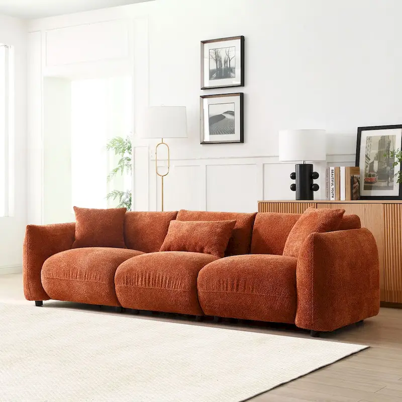 Mid Century Modern Couch 3-Seater Sofa for Living Room, Bedroom