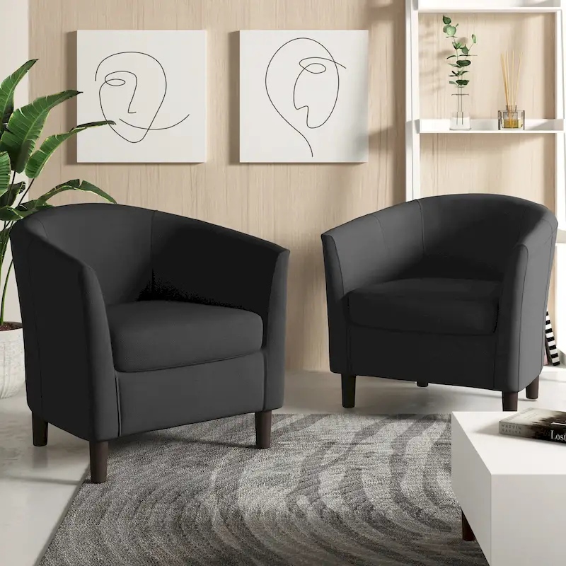 Linen Barrel Accent Chairs - Beige/Blue/Grey/Khaki/Light Grey, Modern Design