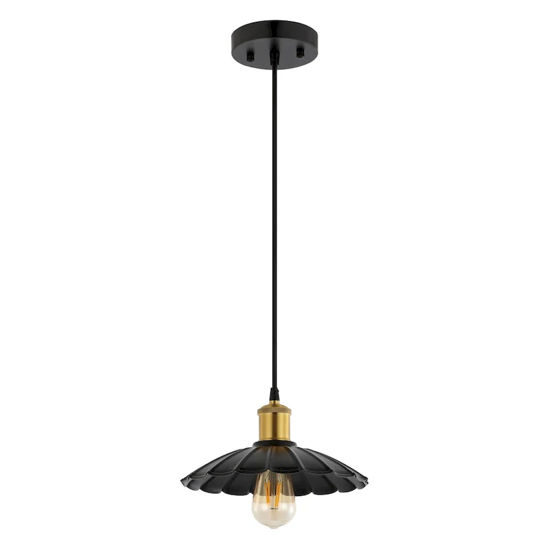 SAFAVIEH Ajeta 10-inch Pendant Light - 10 In. W x 10 In. D x 25082 In. H - Black/Brass - 10Wx10Dx68H