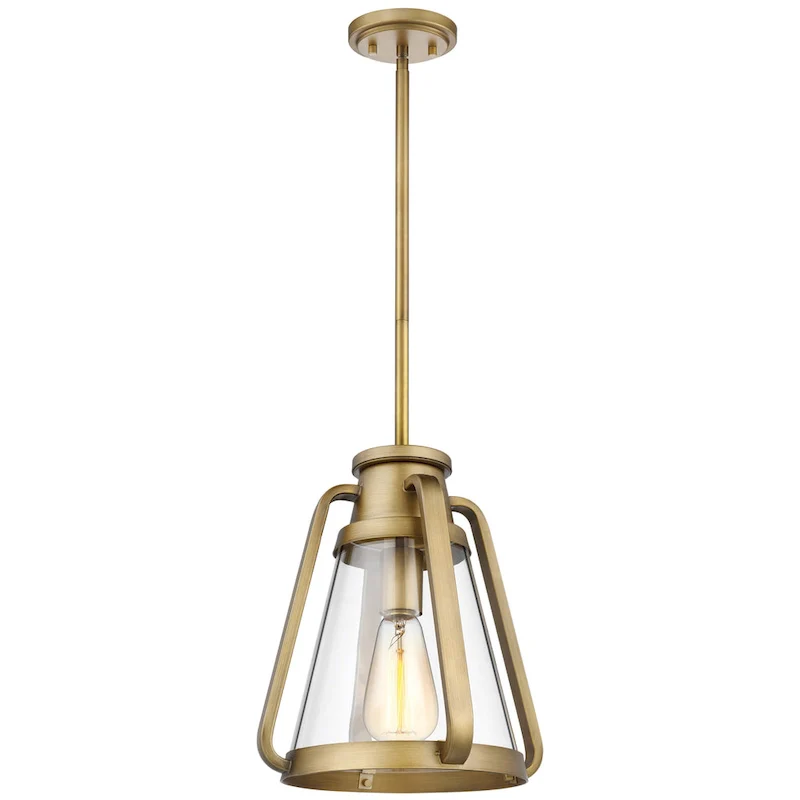 Everett 1 Light 10 Inch Pendant Natural Brass with Clear Glass - Natural Brass