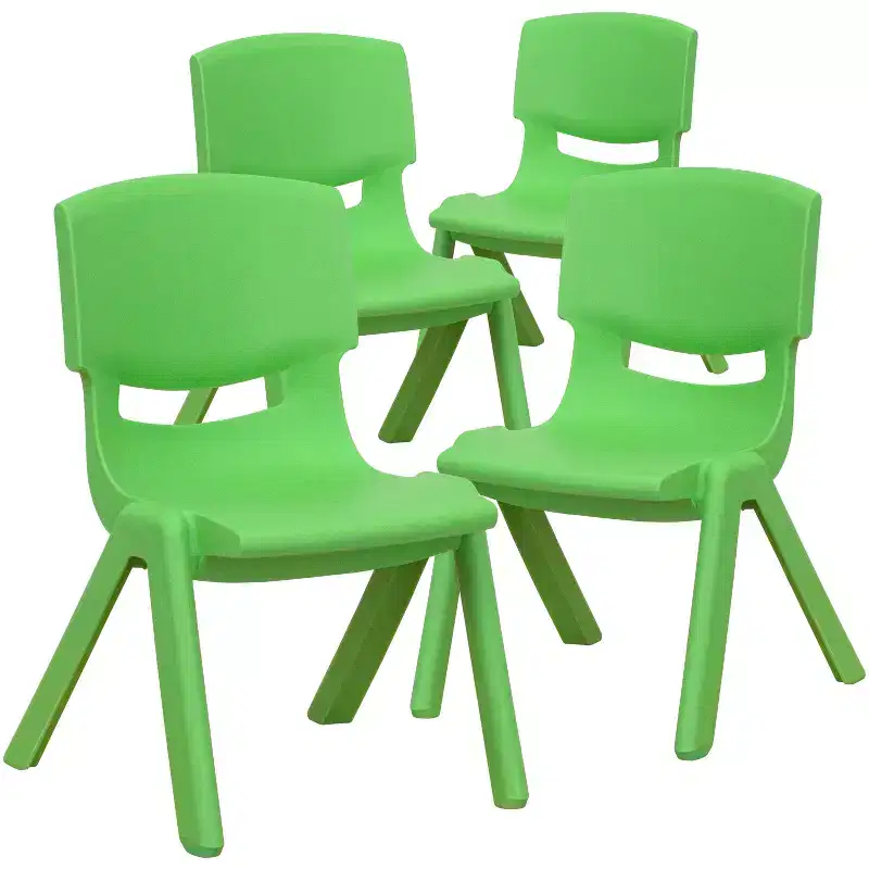 Flash Furniture 4 Pack Plastic Stackable School Chairs with 10.5 Seat Height