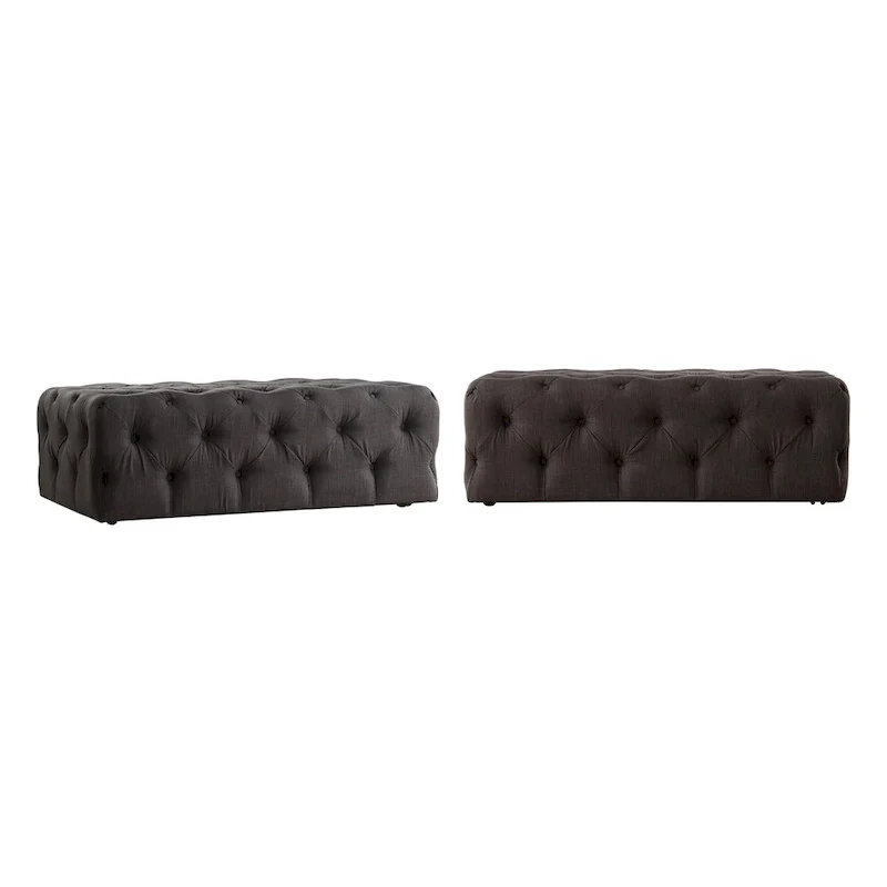 Rectangular Tufted Ottoman with Casters