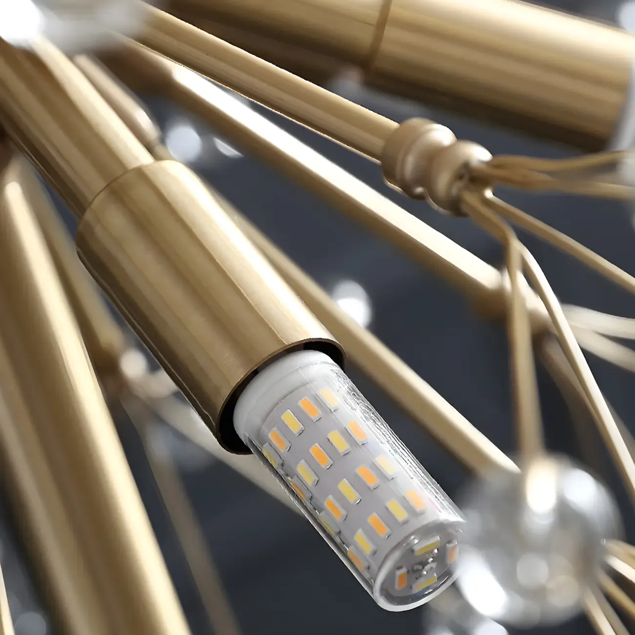 Modern Adjustable Gold Crystal Sputnik Starburst Chandelier