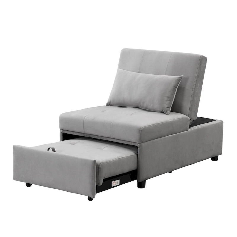 Folding Ottoman Sofa Bed-Gray