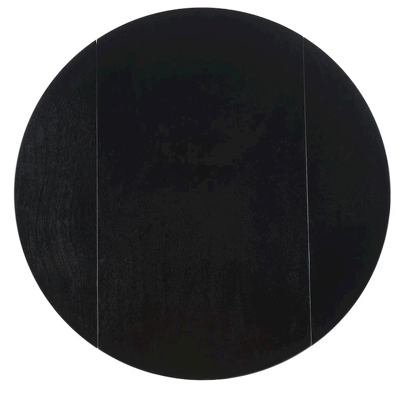 Dark Wood Folding Round Dining Table - Seats 2-4