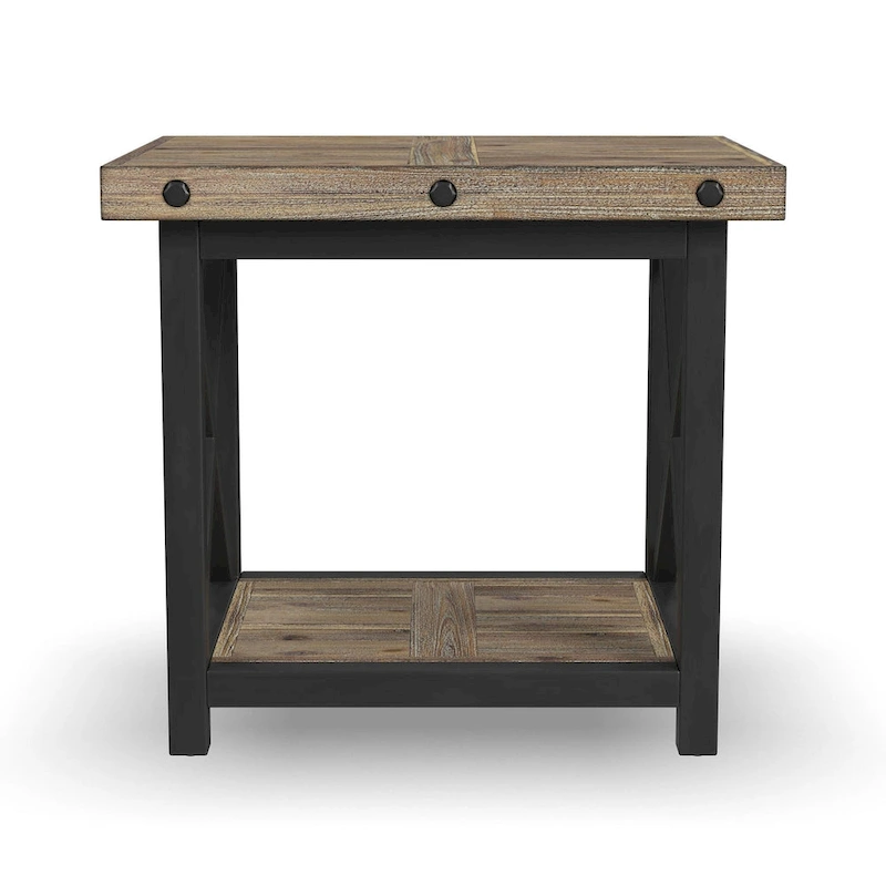 Homestyles Carpenter Brown Wood End Table - 21 x 23 x 25