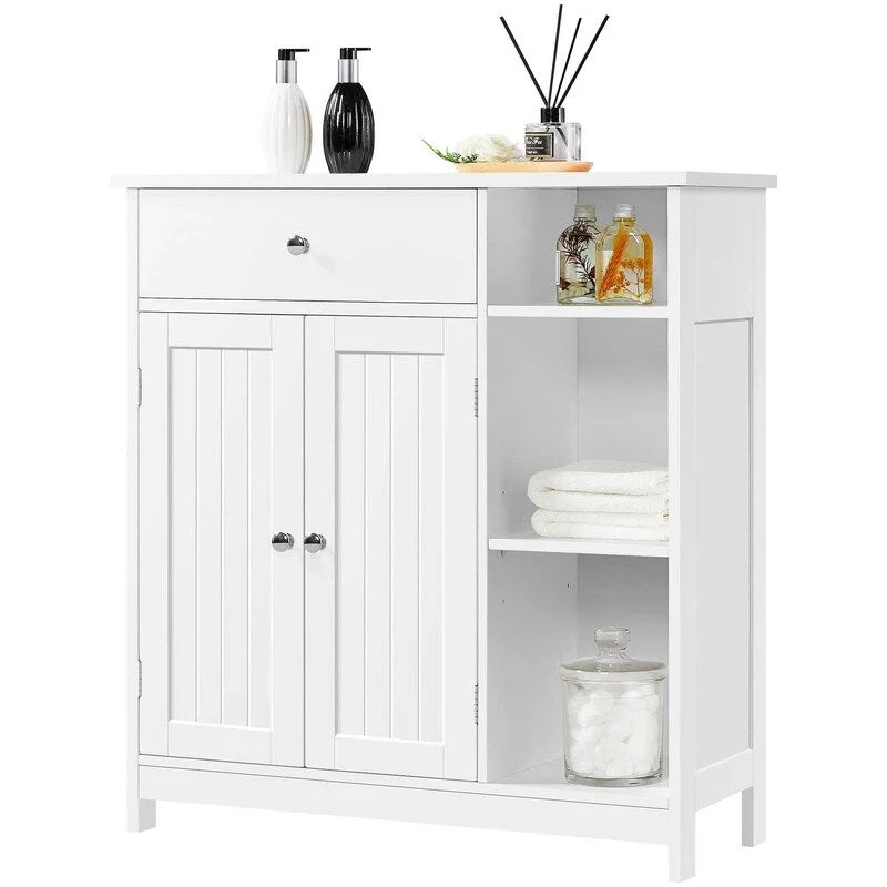 Bathroom Floor Cabinet with Drawers and Adjustable Shelves