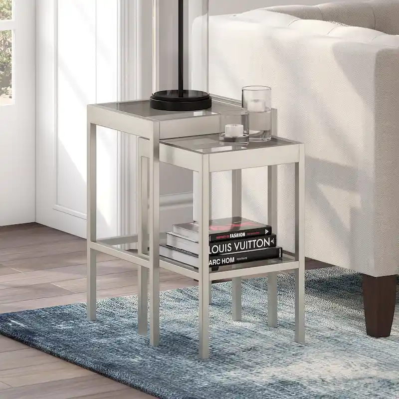 Metal/Tempered Glass Nesting Tables