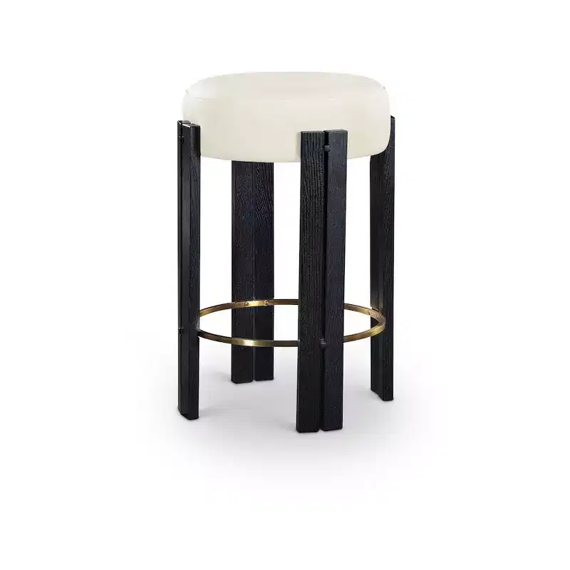 Meridian Furniture,Harrison Cream Vegan Leather Counter Stool