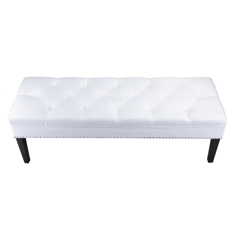 Mid Century Modern Tufted Upholstered Living Room Bench