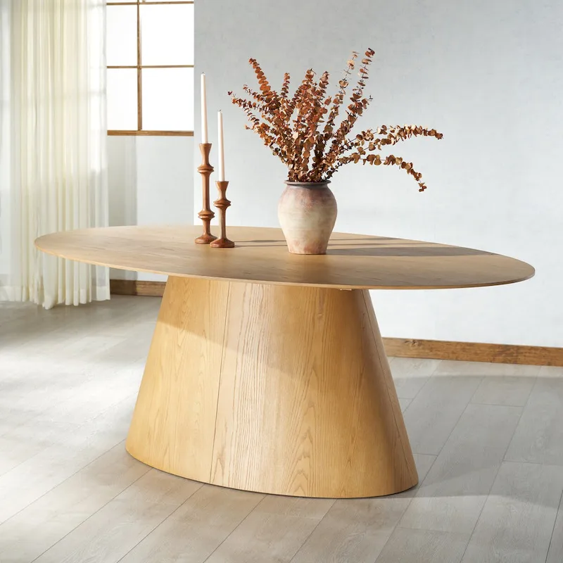 Natural Oval Wood Dining Table, Seats 6 – 79