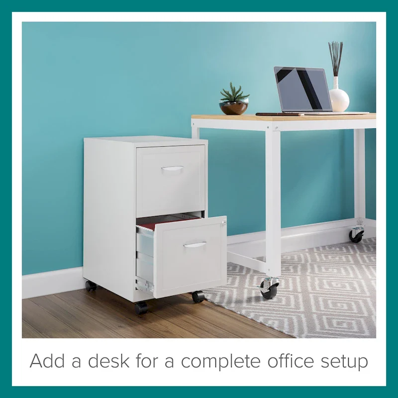 Space Solutions Pearl White 2-drawer Mobile File Cabinet