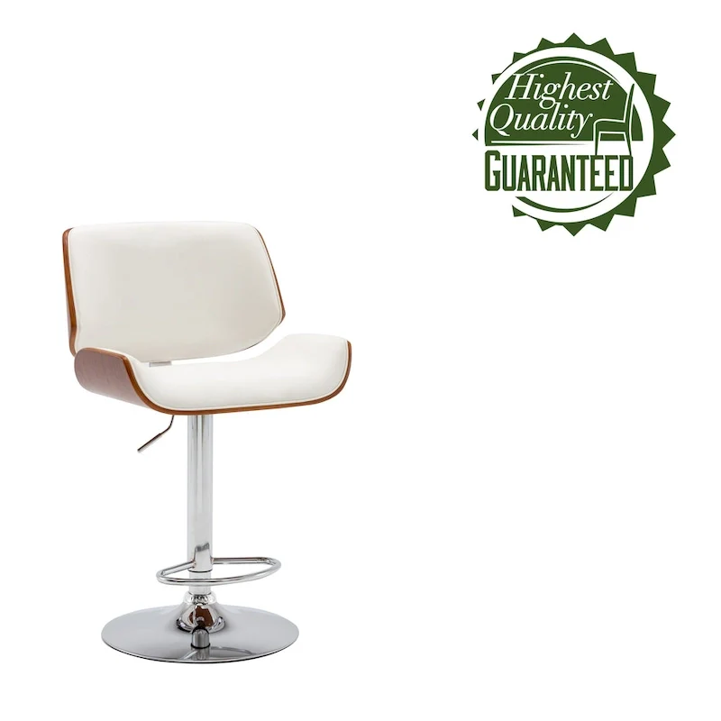 Adjustable Bar Stool, PU Leather, Chrome Base – Black/White/Red/Brown, Single