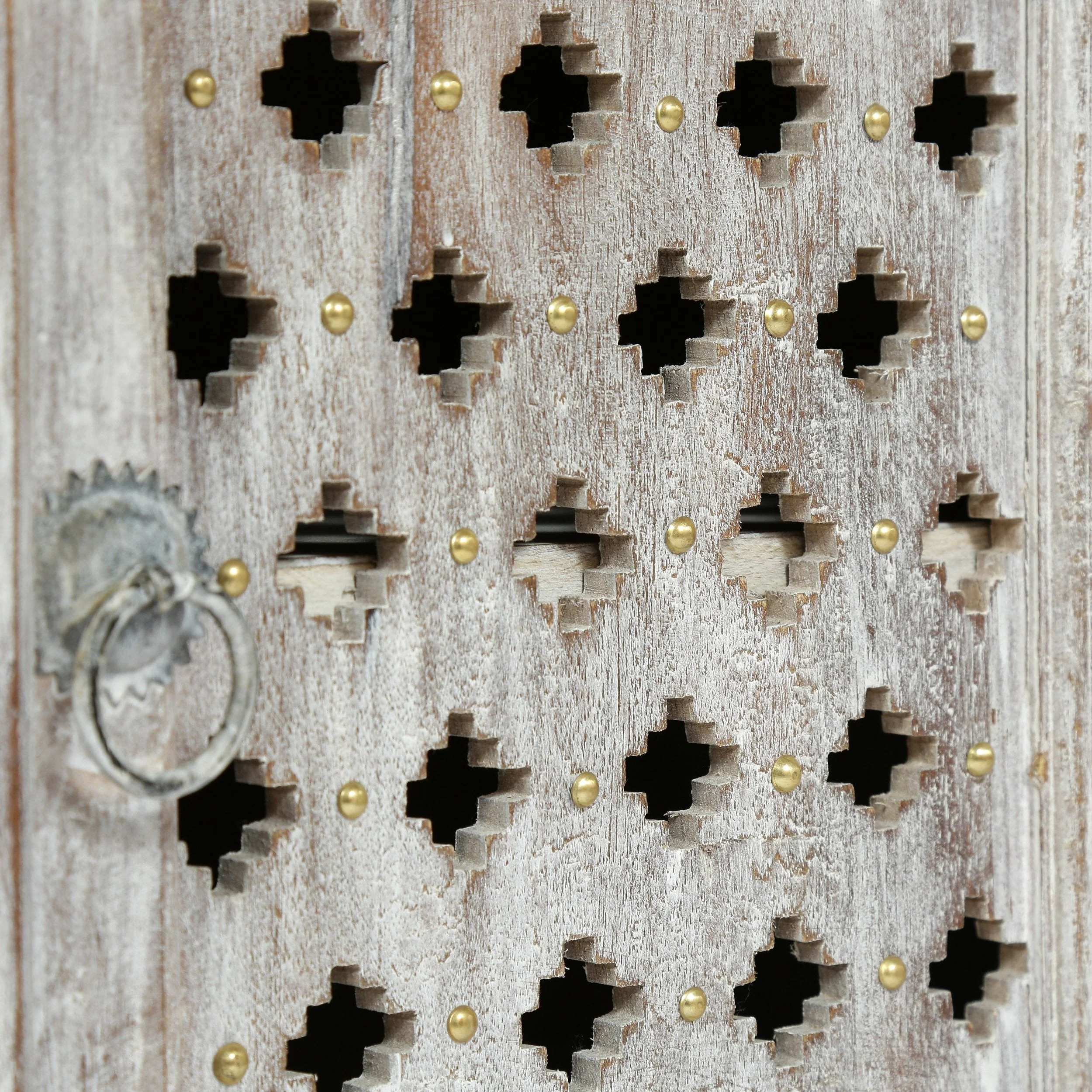 Handcrafted Boho Mango Wood Nightstand - NH907313