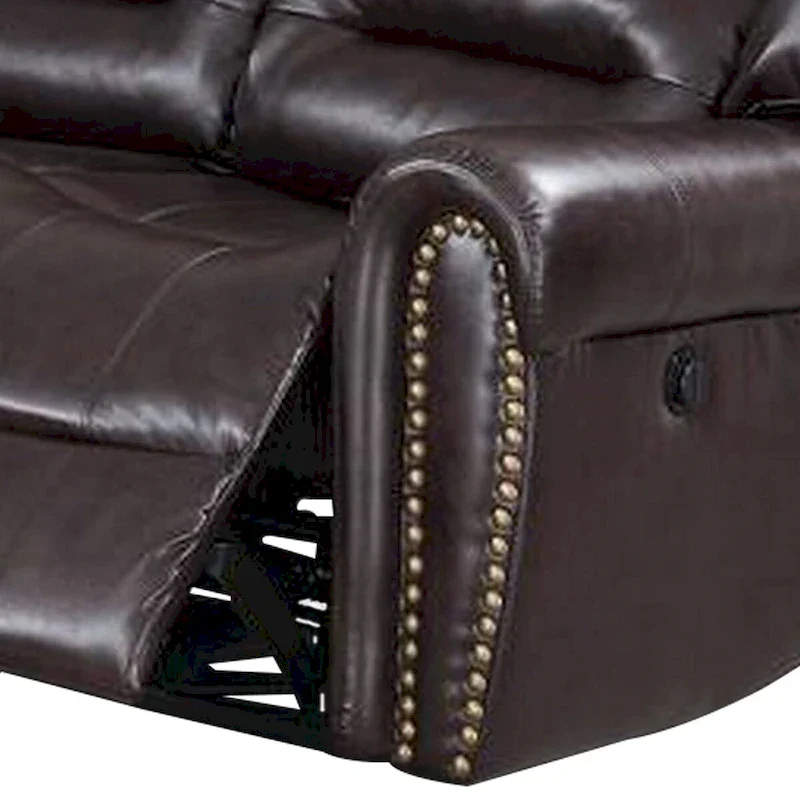 Brown Reversible Power Reclining Sectional Sofa, 3-Seat