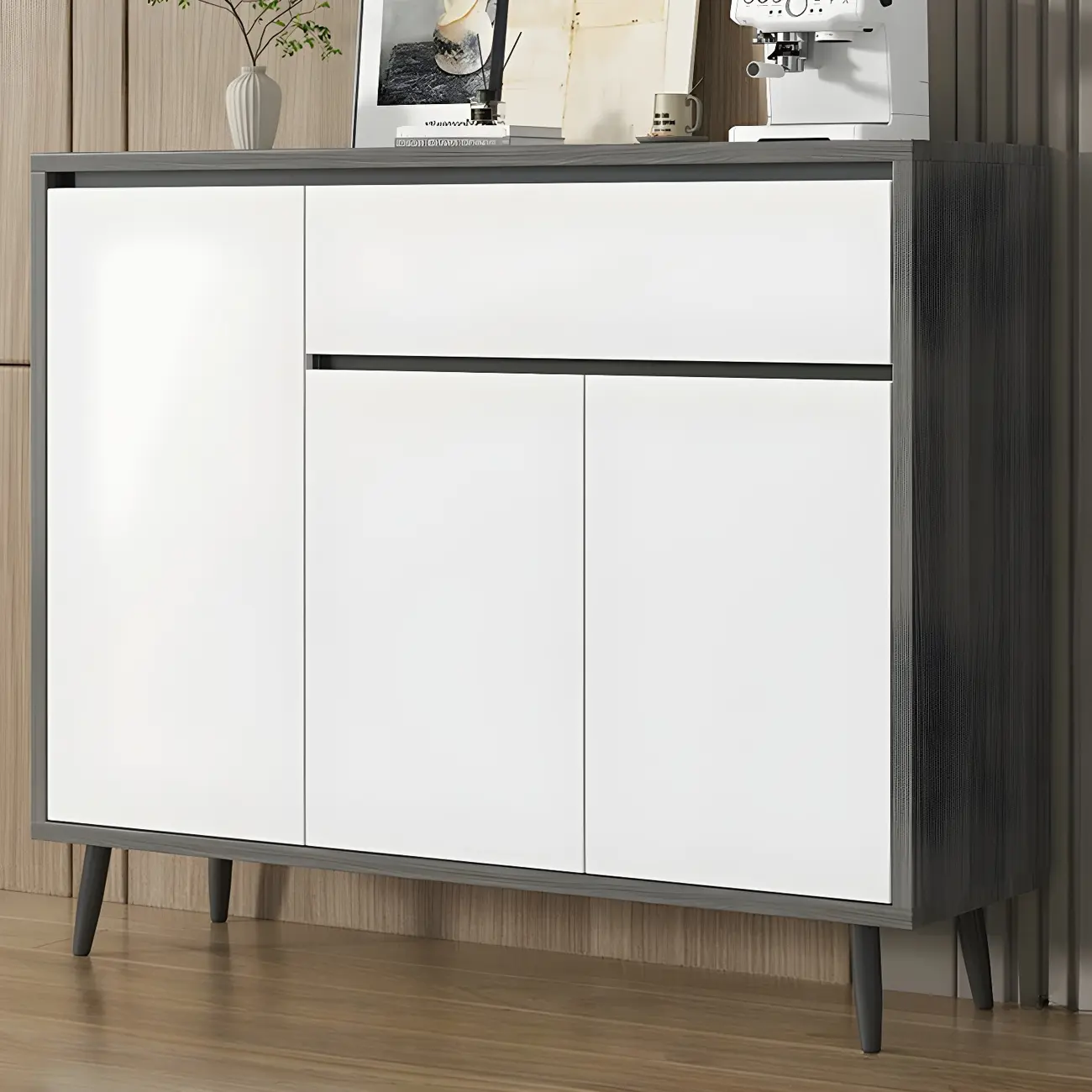 Modern Wooden Sideboard with Multi-Drawers and Cabinets