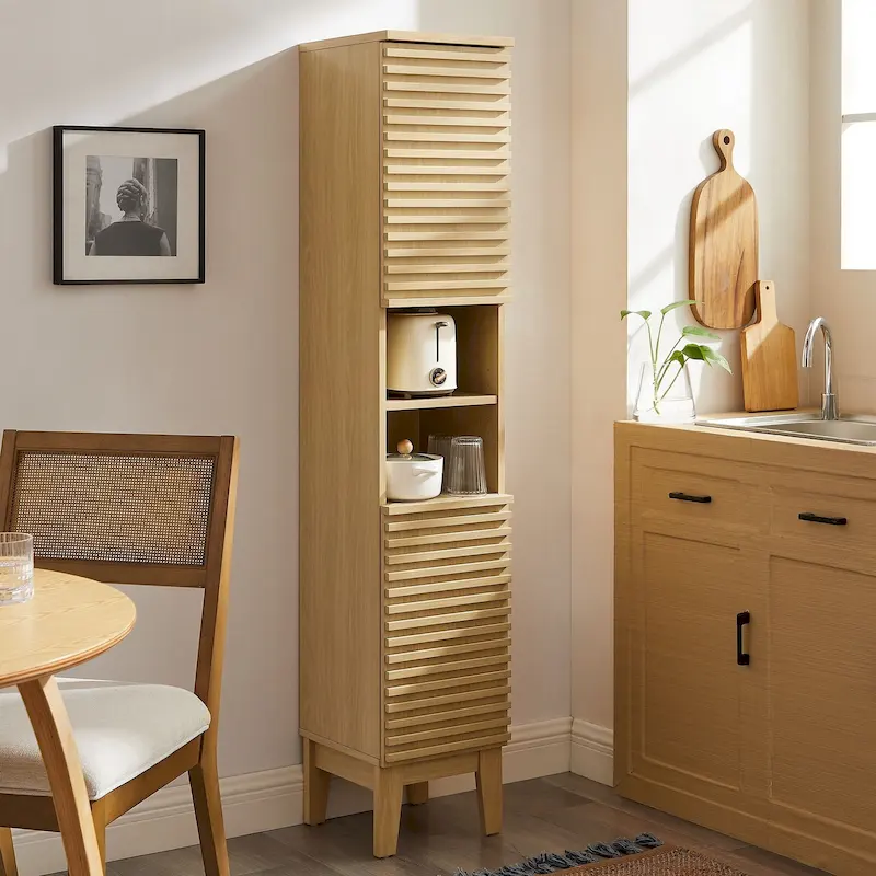 Render Tall Narrow Bathroom Storage Cabinet