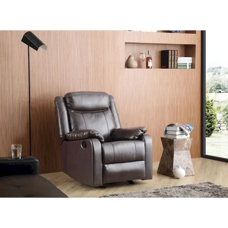 Faux Leather Rocking Recliner, Single Seat