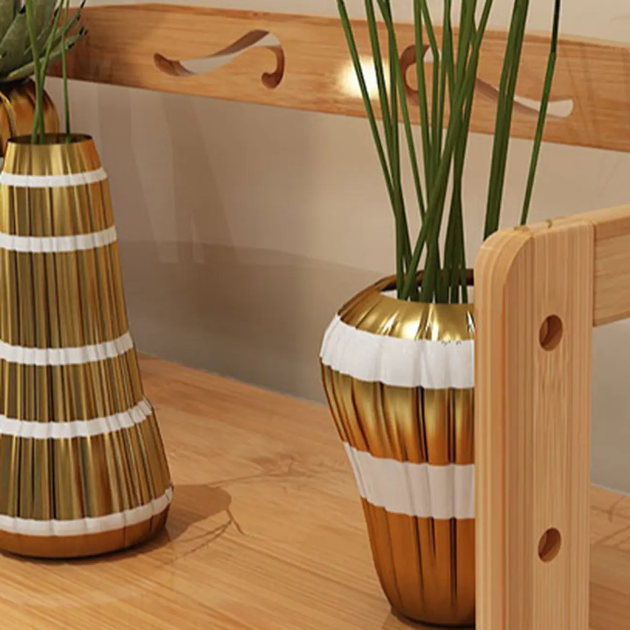 Elegant Nutural Bamboo Vertical Open Back Bookcase