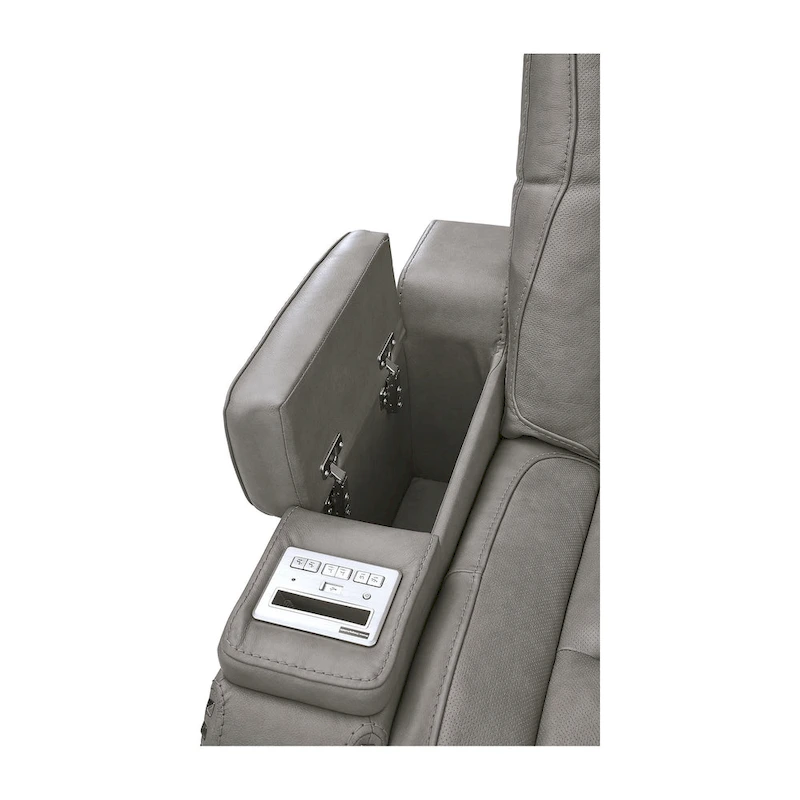 Signature Design by Ashley Man-Den Leather Power Adjustable Dual Reclining Sofa - 85 W x 40 D x 43 H