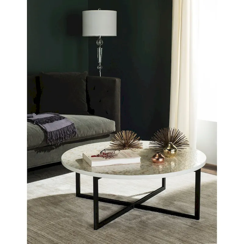 SAFAVIEH Marharita Cream Coffee Table - 39.8  x 39.8  x 15.4  - 40Wx40Dx15H