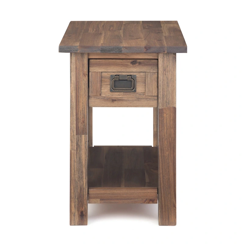 WYNDENHALL Garret SOLID ACACIA WOOD 14 inch Wide Rectangle Rustic Narrow Side Table - 14  W x 24  D x 20  H