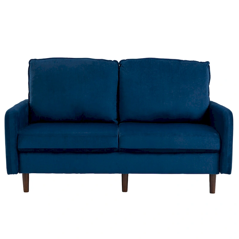2 Pices Velvet Loveseat Wood Legs Sofa