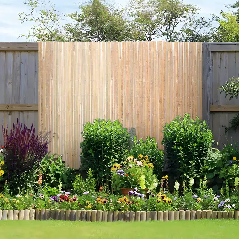 VEVOR Natural Bamboo Privacy Fence Screen, Eco-Friendly Privacy Bamboo Slat Fence, 6 ft H x 16 ft L Decorative Bamboo Screen Panel, Wood Color