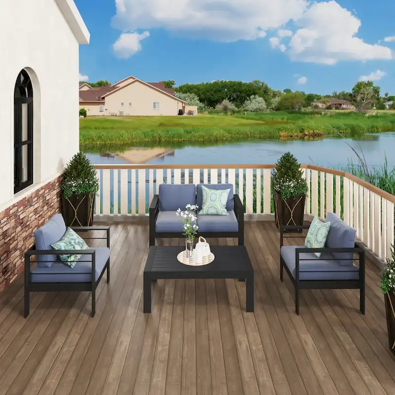 Royalcraft 4 Piece Aluminum Outdoor Sectional Seating Group